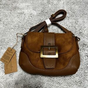 Ampere Brown Vegan Leather Crossbody Bag brand new with tags